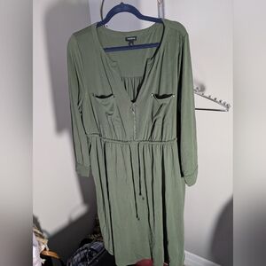 Torrid Sage Green Long Sleeve Dress